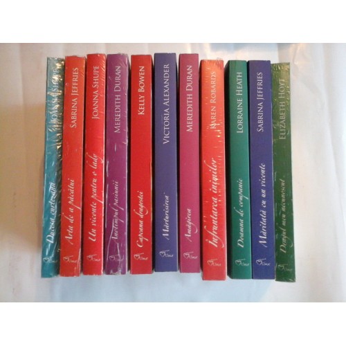   Colectia  IUBIRI  DE  POVESTE - 11 volume - S. JEFFRIES*2 romane / J. SHUPE*2 romane / M. DURAN*2 romane / V. ALEXANDER / E. HOYT /   K. ROBARDS / L. HEATH / K. BOWEN -  